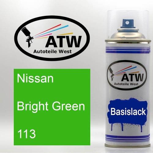 Nissan, Bright Green, 113: 400ml Sprühdose, von ATW Autoteile West.